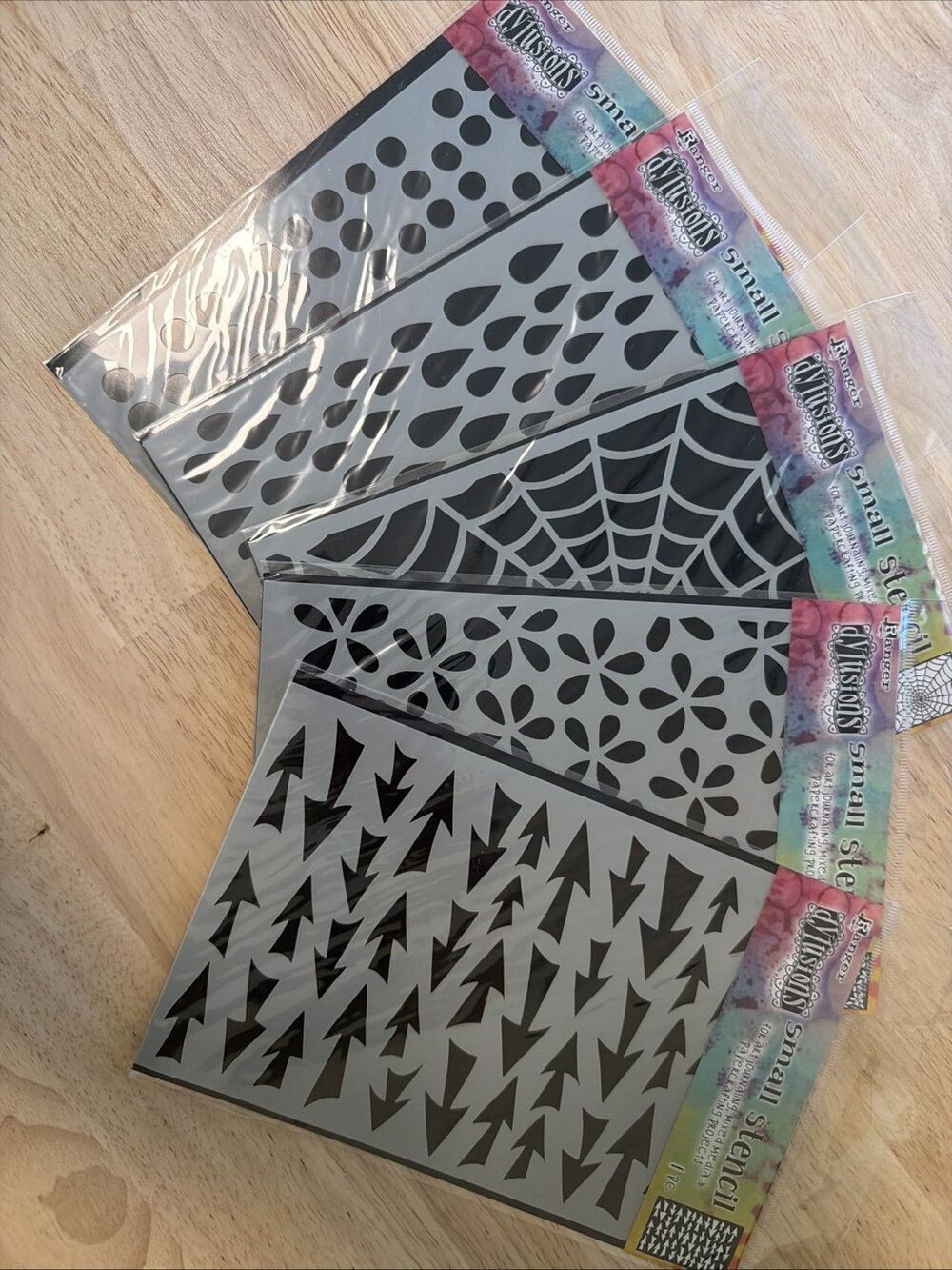 Ranger Dylusions Small Stencil Lot of 5 mixed media card making junk journals